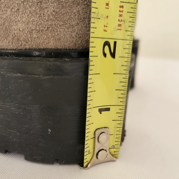 All Saints Lace Up Side Zipper Tan Taupe Suede Lug Combat Boots - Picture 13 of 13